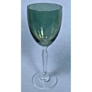 Pier 1 Blue / Green Iridescent‎ Wine Glasses W/ Clear Stem